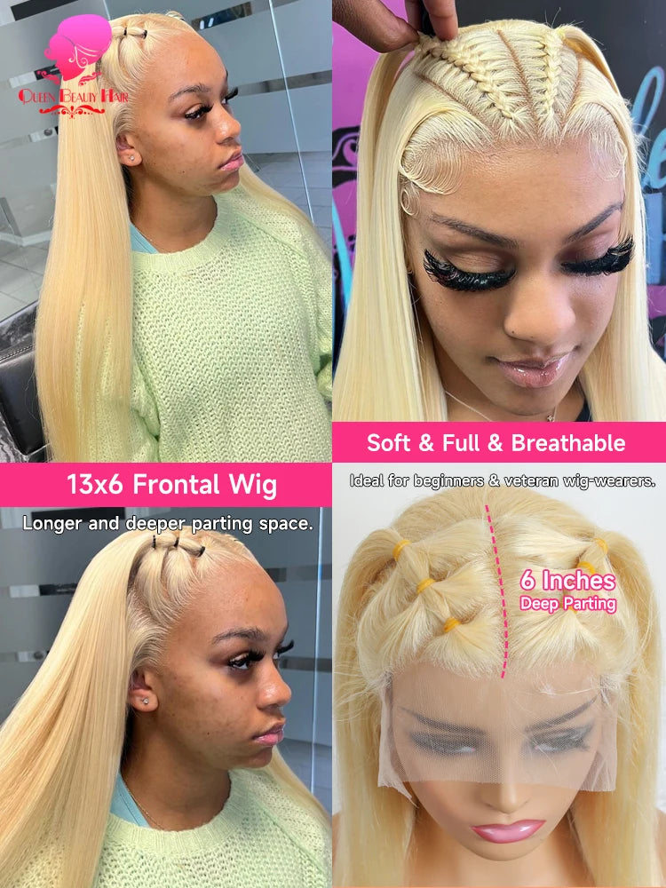 13x6 360 Lace Wig Human Hair Pre Plucked Blonde