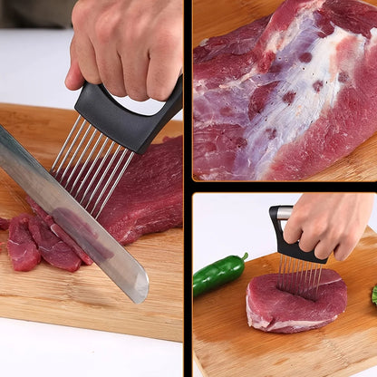 Stainless Steel Onion Slicer Holder and Meat Tenderizer