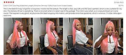 Transparent 613 Blonde Straight Lace Front Wig 13x4 13x6