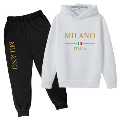 Kids Pullover Hoodie and Pants Tracksuit Set