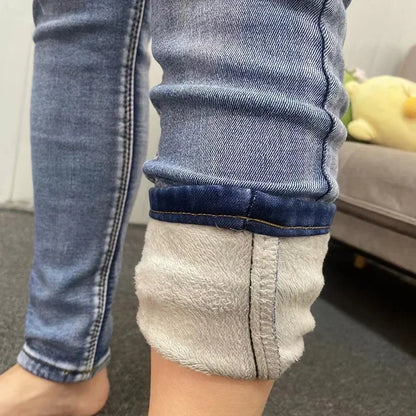 Women's Winter Plush Stretch Skinny Jeans