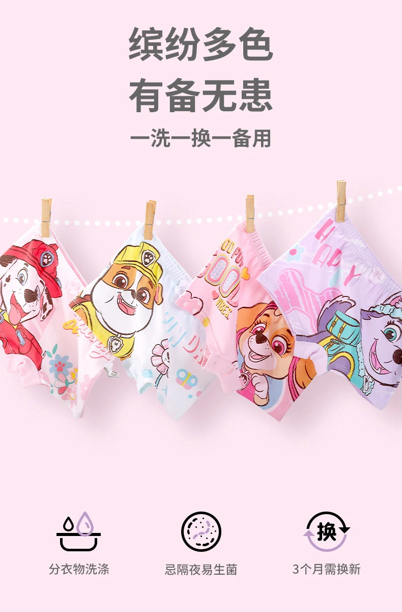 4PCS Paw Patrol Skye Cotton Girls Underwear
