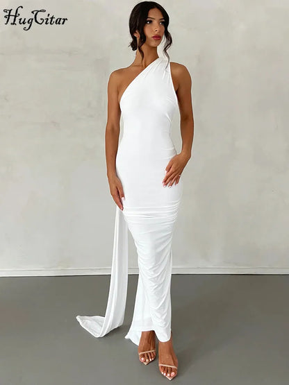 Hugcitar One Shoulder Backless Maxi Dress Women
