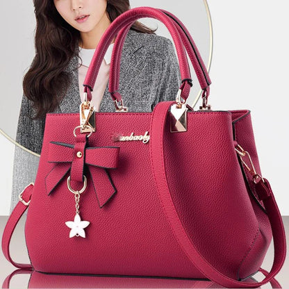 Elegant Plum Bowknot Crossbody Bag for Women