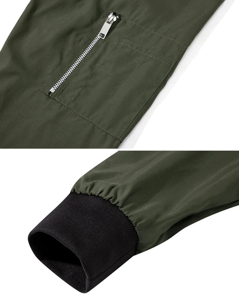 Men's Lightweight Casual Bomber Jacket Polyester