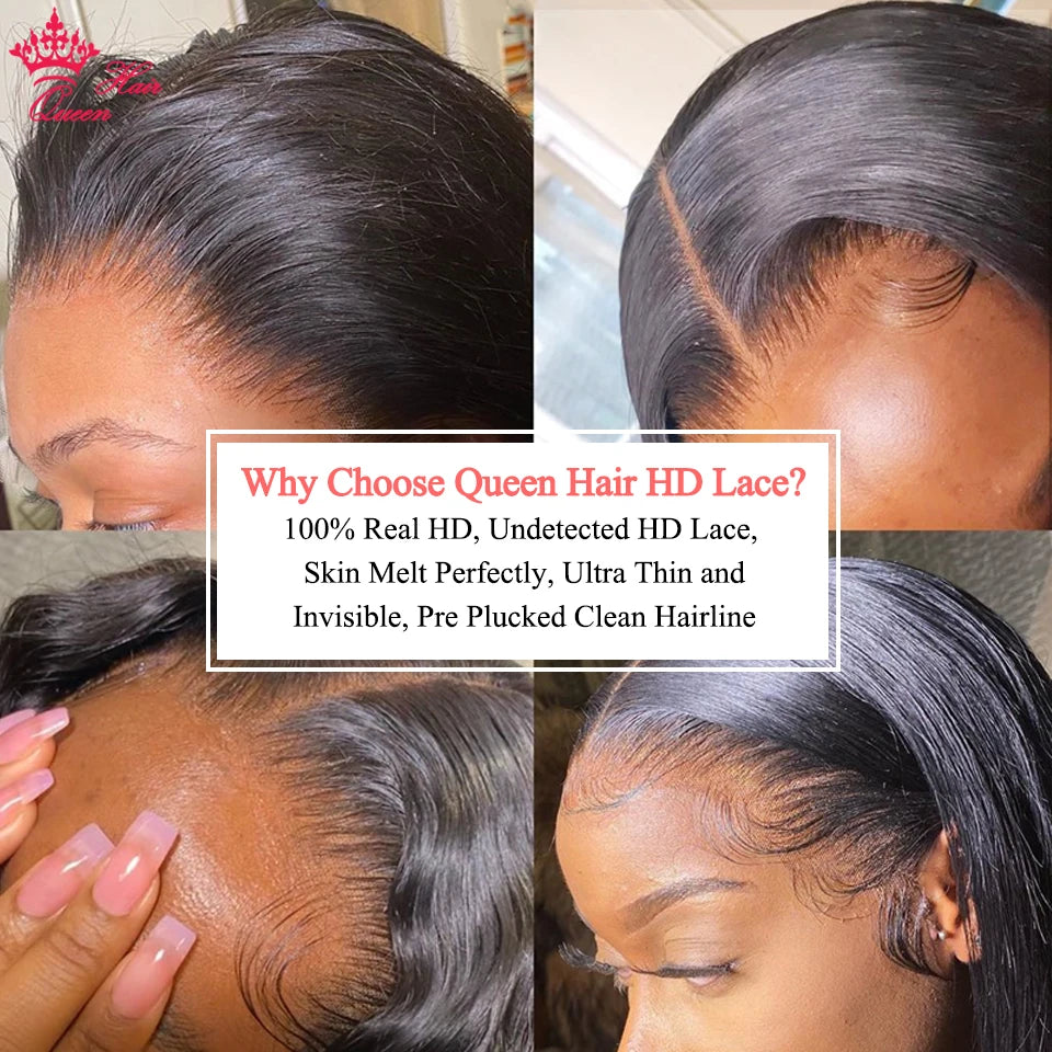 Queen Hair HD Lace Wig Raw Human Hair 13x6 Frontal