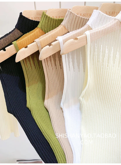 Mesh Knitted Tank Top Women Sleeveless Chic Cut Out
