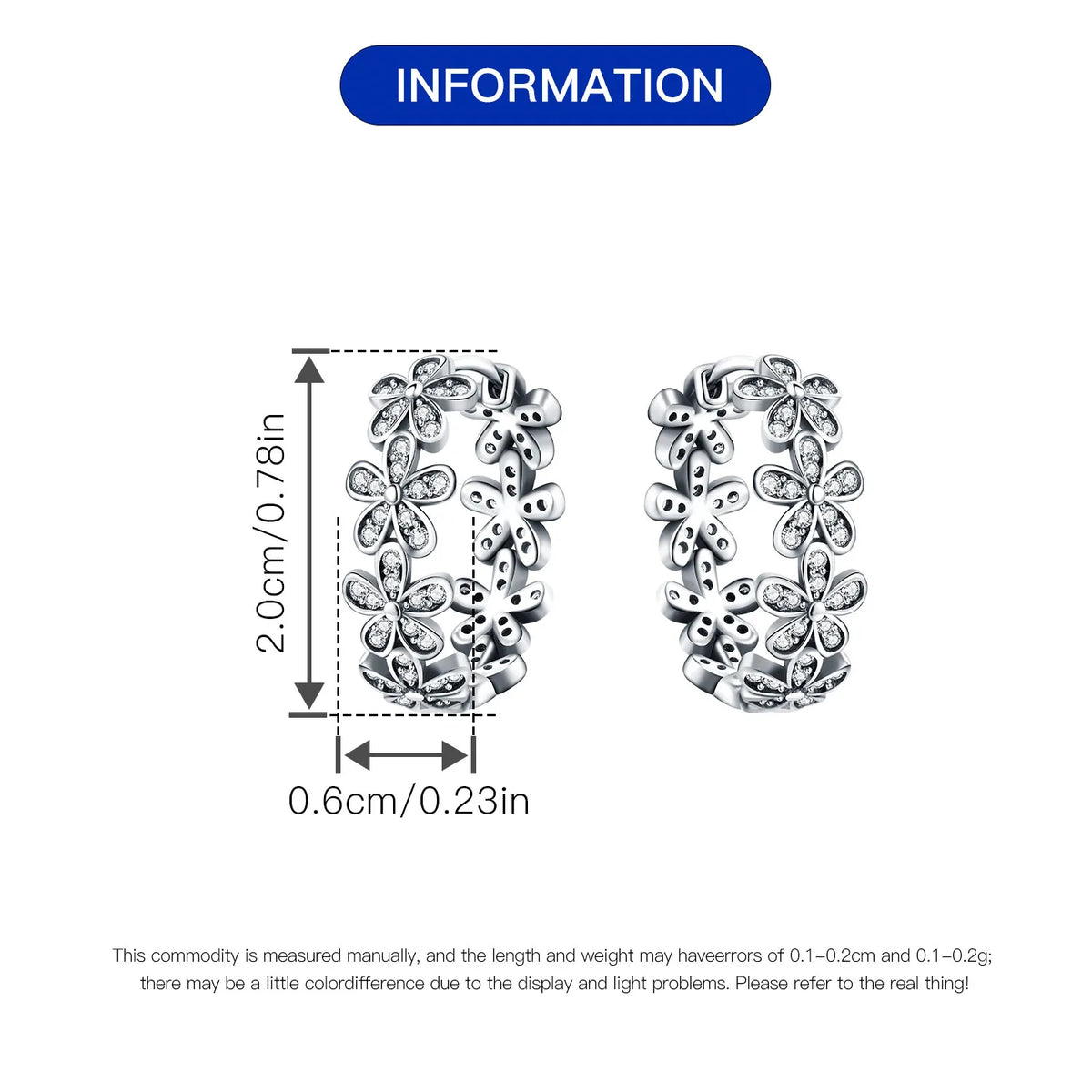 S925 Sterling Silver Iris Flower Hoop Earrings for Women