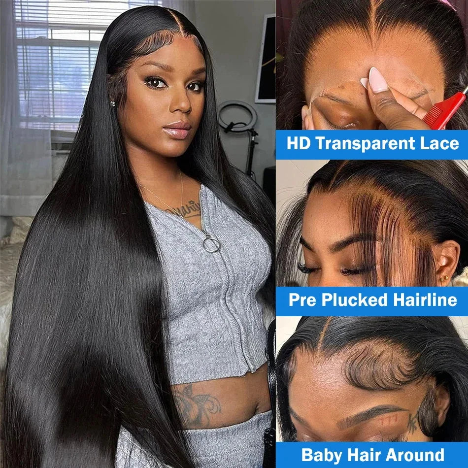 Bone Straight Lace Frontal Human Hair Wig 250 Density