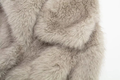 Cropped Faux Fur Jacket Coat for Women