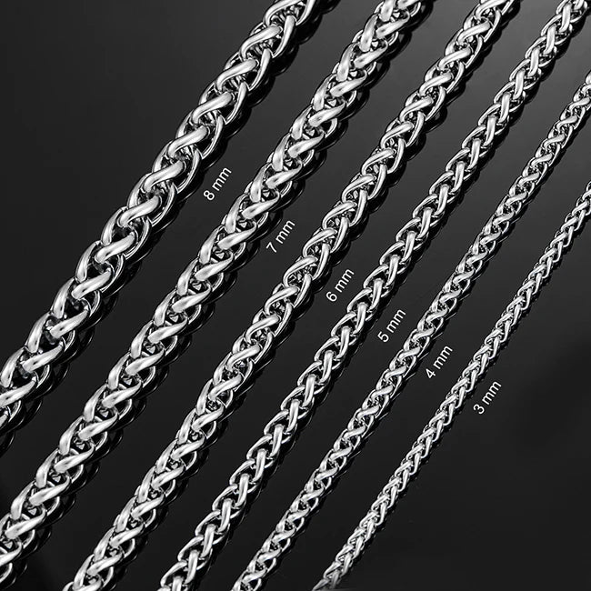 Stainless Steel Classic Curb Necklace 14 to 40 Inches