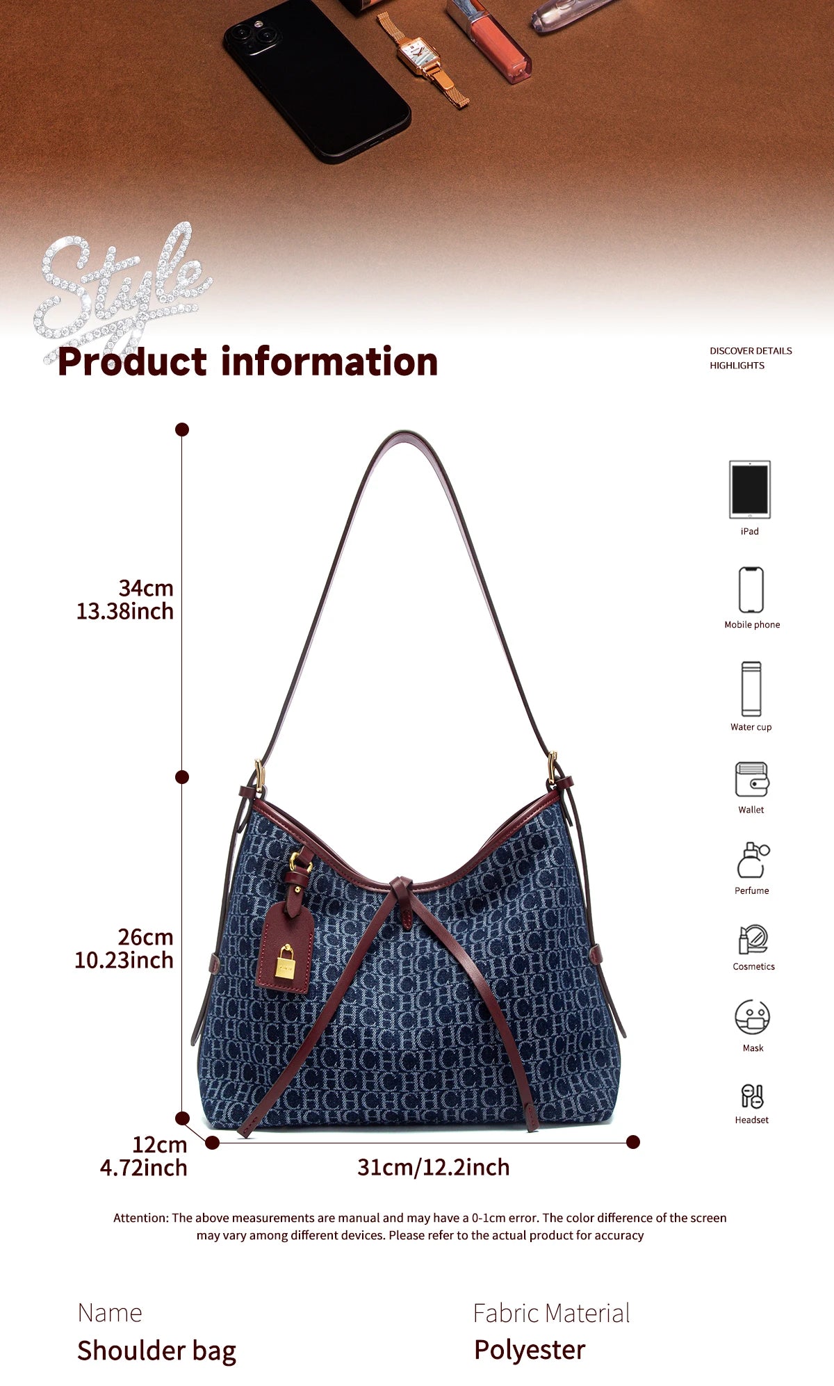 Wine Red Casual Tote Bag for Women
