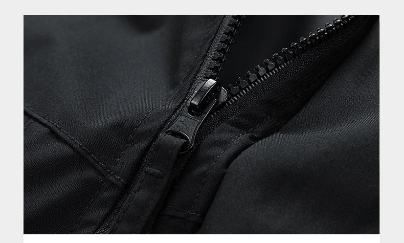 Men's Hooded Waterproof Jacket Black Softshell Camping