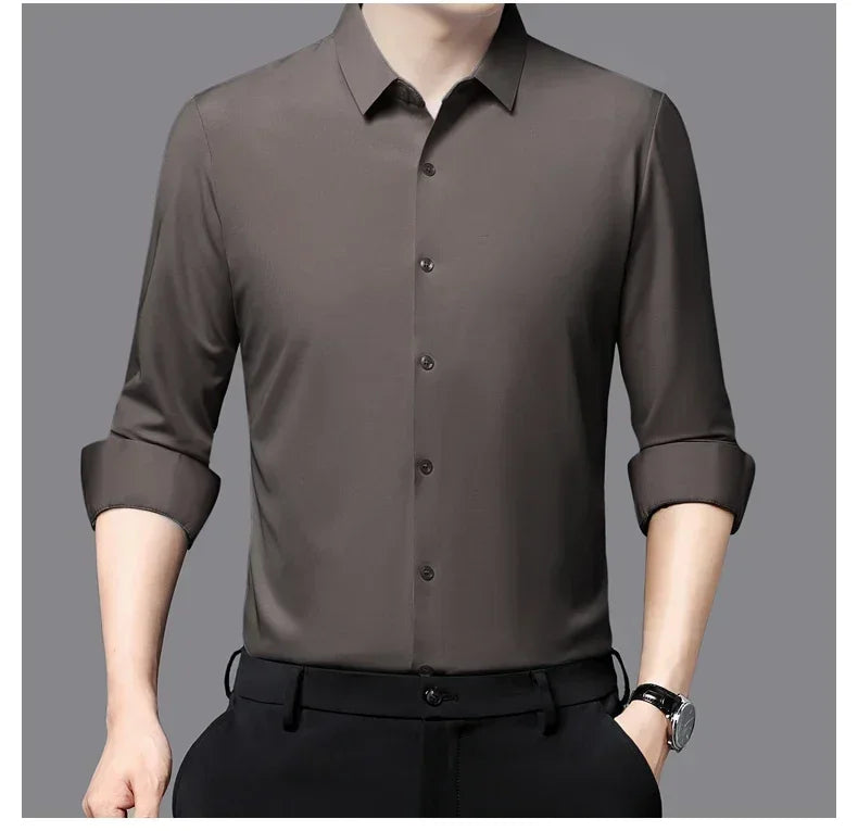 Men's Ultra-Stretch Slim-Fit Long Sleeve Shirt