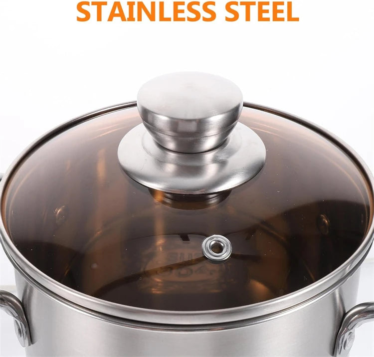 3L Stainless Steel Deep Fryer Pot with Lid and Basket