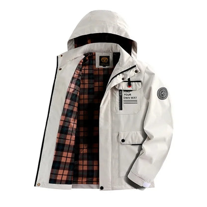 Men's Windbreaker Jacket Waterproof Hooded Soft Shell