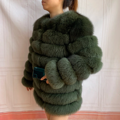 4in1 Real Fox Fur Coat for Women