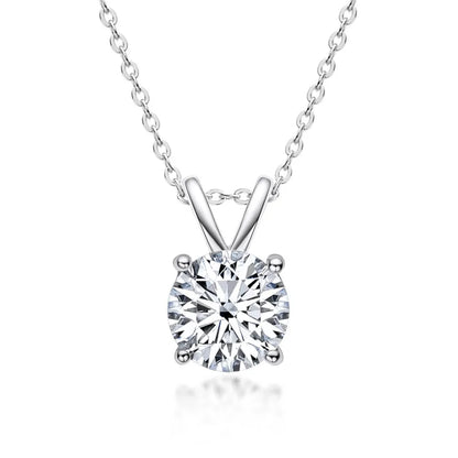 Moissanite Pendant Necklace 18K Gold Plated Women