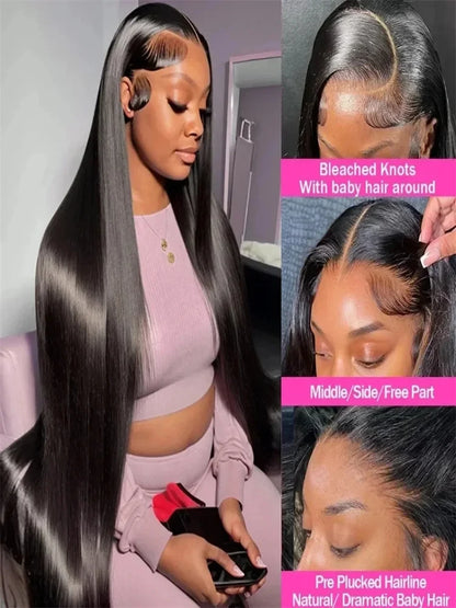 Bone Straight Human Hair Lace Front Wig 360