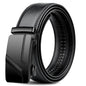 Men's Black PU Leather Automatic Buckle Belt 110cm 120cm 130cm