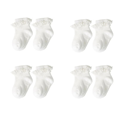 Cotton Lace Socks for Toddler Girls Non-slip Half Knee