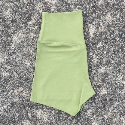 High Waist Yoga Shorts for Women in Solid Color