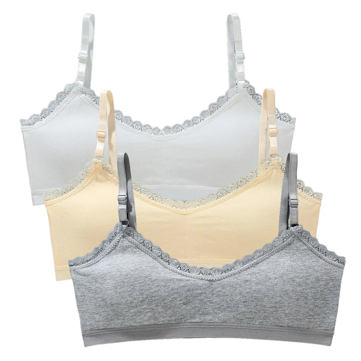 Girls Lace Training Bras Set Cotton Padded Daily Wear