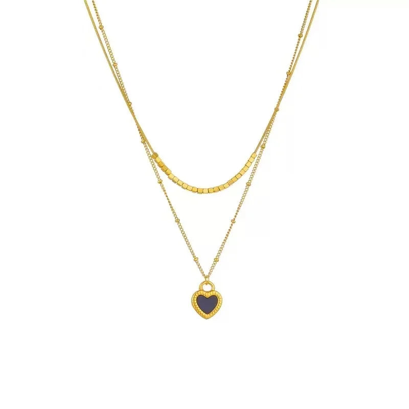Stainless Steel Heart Pendant Necklace for Women