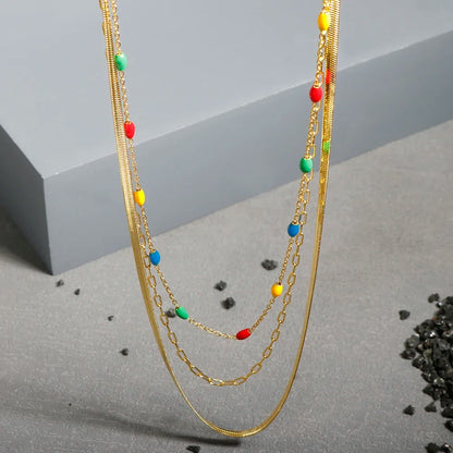 Vintage Textured Stainless Steel Necklace