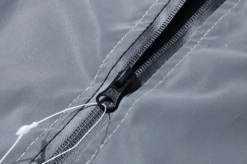 Reflective Polyester Jacket for Men Casual Style