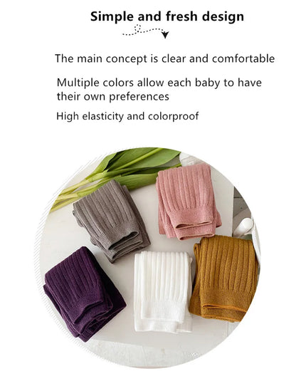 Cotton Stretch Baby Leggings with Side Stripe