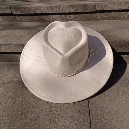 Dark Turquoise Suede Fedora Hat for Men and Women
