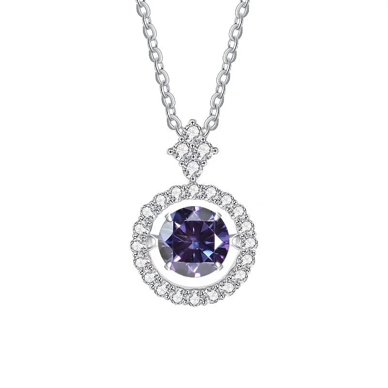 Moissanite Pendant Necklace for Women in Sterling Silver