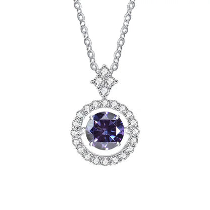 Moissanite Pendant Necklace for Women in Sterling Silver