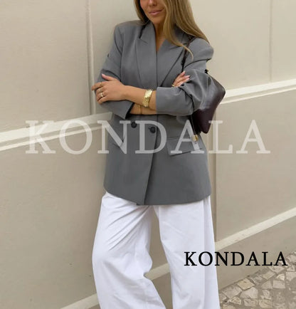 Elegant Double Breasted Blazer Coat for Women