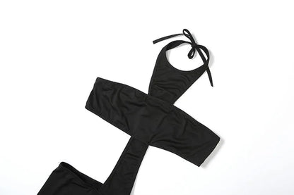 kliou Backless Halter Jumpsuit for Women in Polyester
