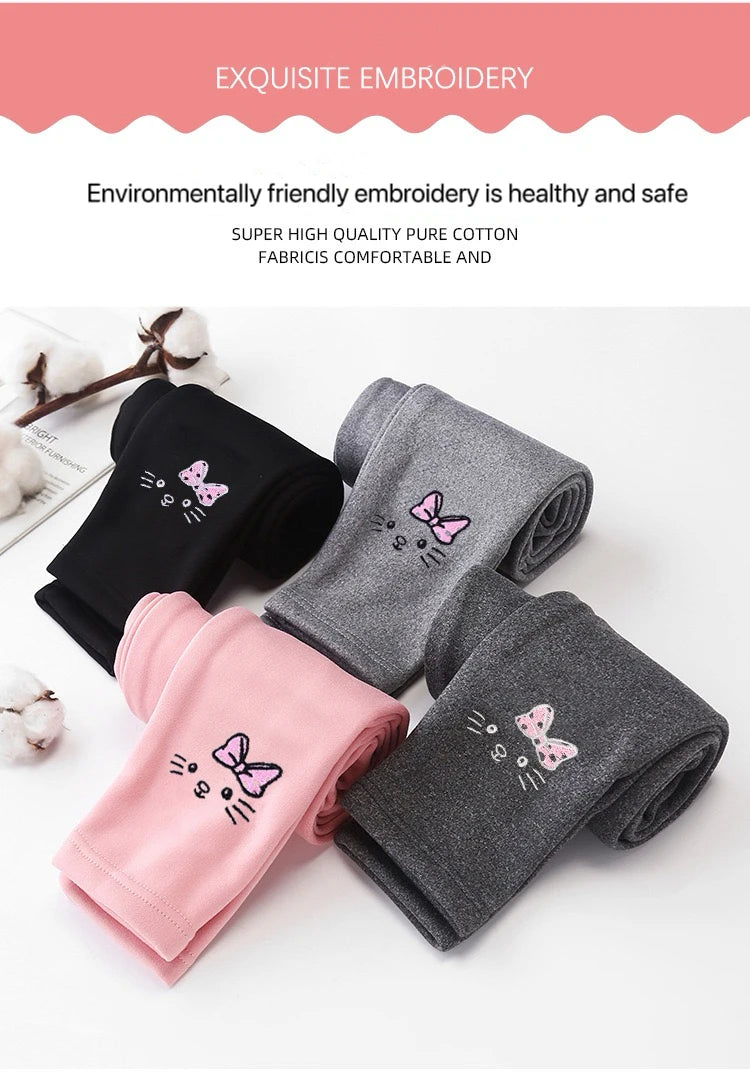 Fleece-Lined Thermal Leggings for Girls