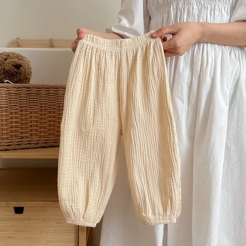 Summer Thin Solid Color Anti Mosquito Pants for Kids