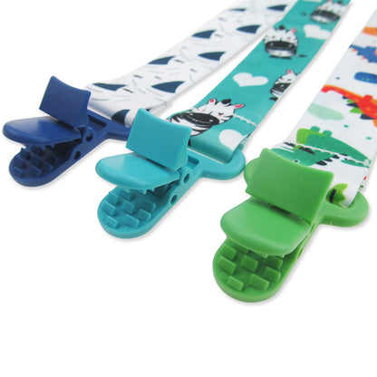 Personalized Cartoon Print Pacifier Clip Set for Babies