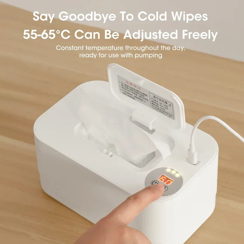 Baby Wipe Warmer with LED Display Portable USB Charge