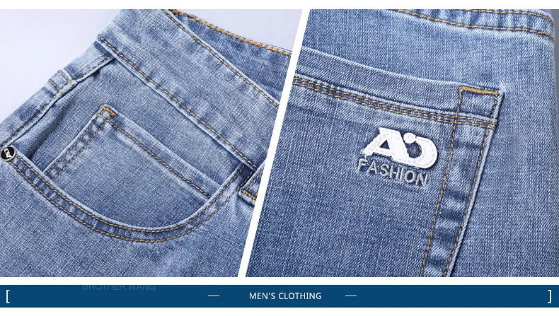 Light Blue Slim Jeans for Men in Stretch Denim
