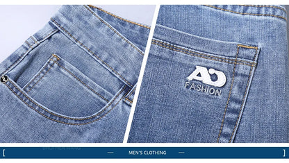 Light Blue Slim Jeans for Men in Stretch Denim