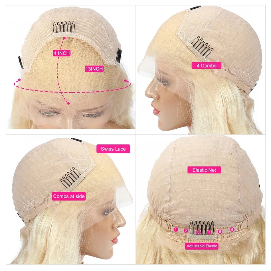 Blonde 613 Lace Front Human Hair Wig 40 Inch Straight