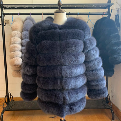 4in1 Real Fox Fur Coat for Women