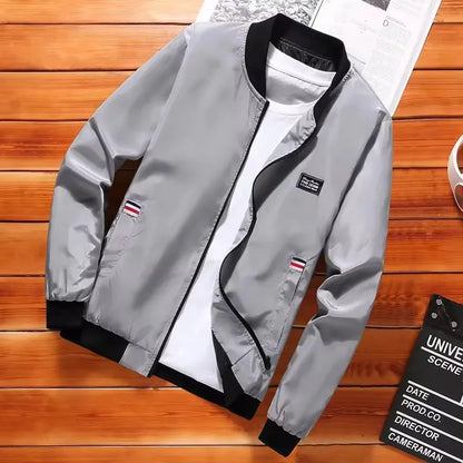Men's Casual Long Sleeve Zipper Windbreaker Jacket