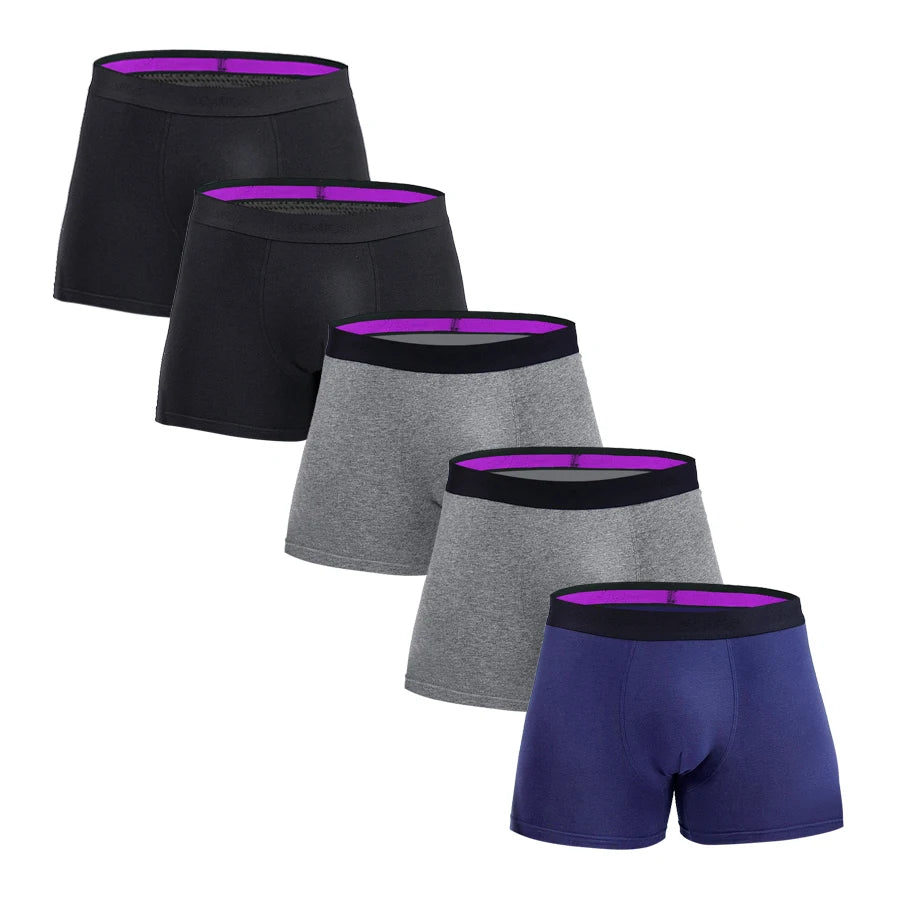 Men's Cotton Boxer Shorts Underwear Set of 5