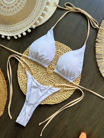 RUOTONSEPT Solid Color Bikini Set Women's Swimwear