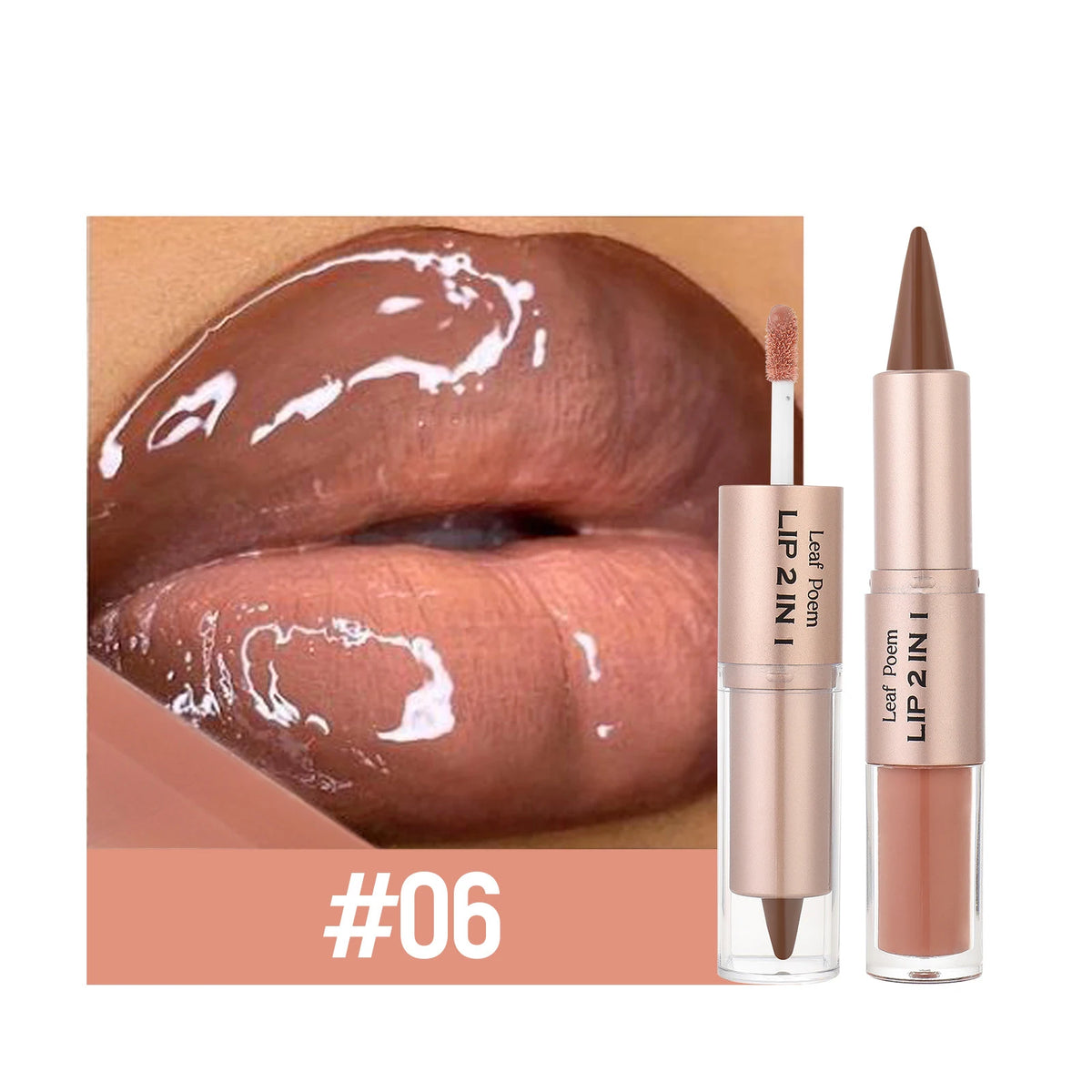 Black Brown Tapered Lip Liner and Lip Gloss Duo
