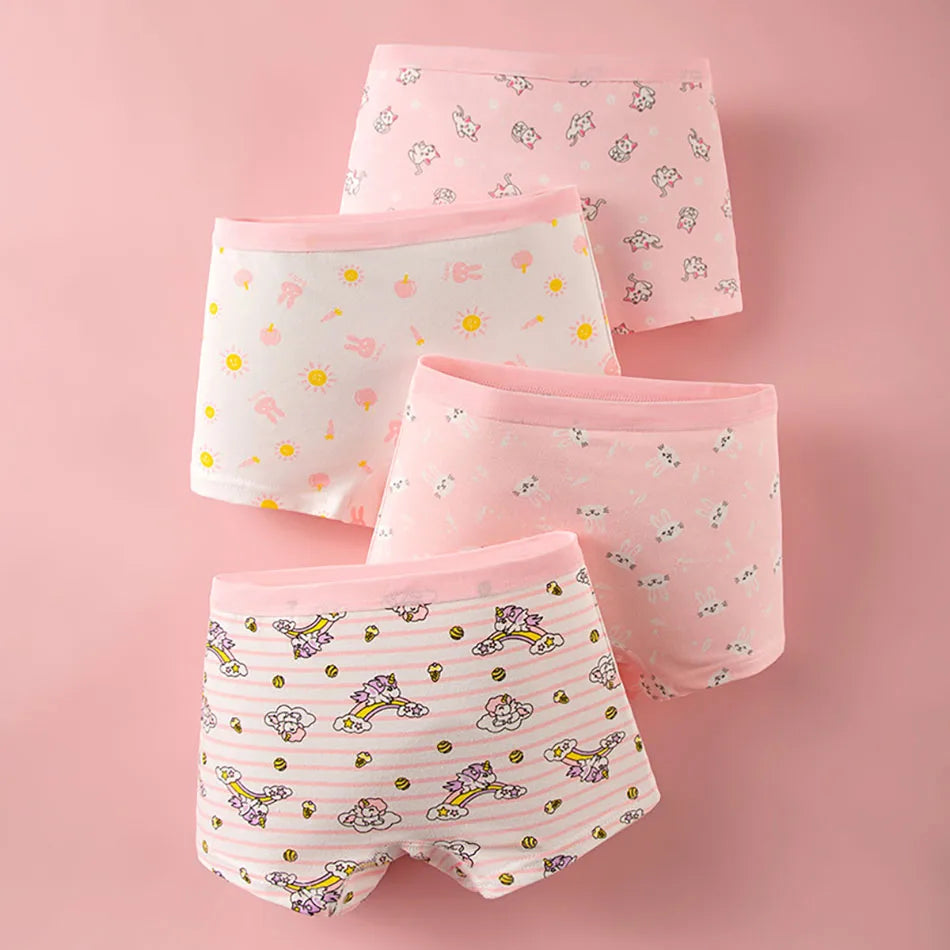 Summer Girl Cartoon Cotton Boyshorts Underwear Set