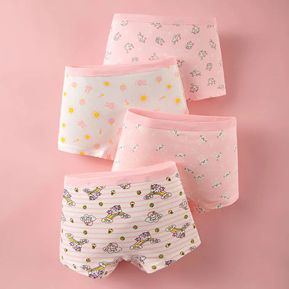 Summer Girl Cartoon Cotton Boyshorts Underwear Set